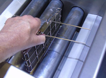 Frylow installed between fryer coils